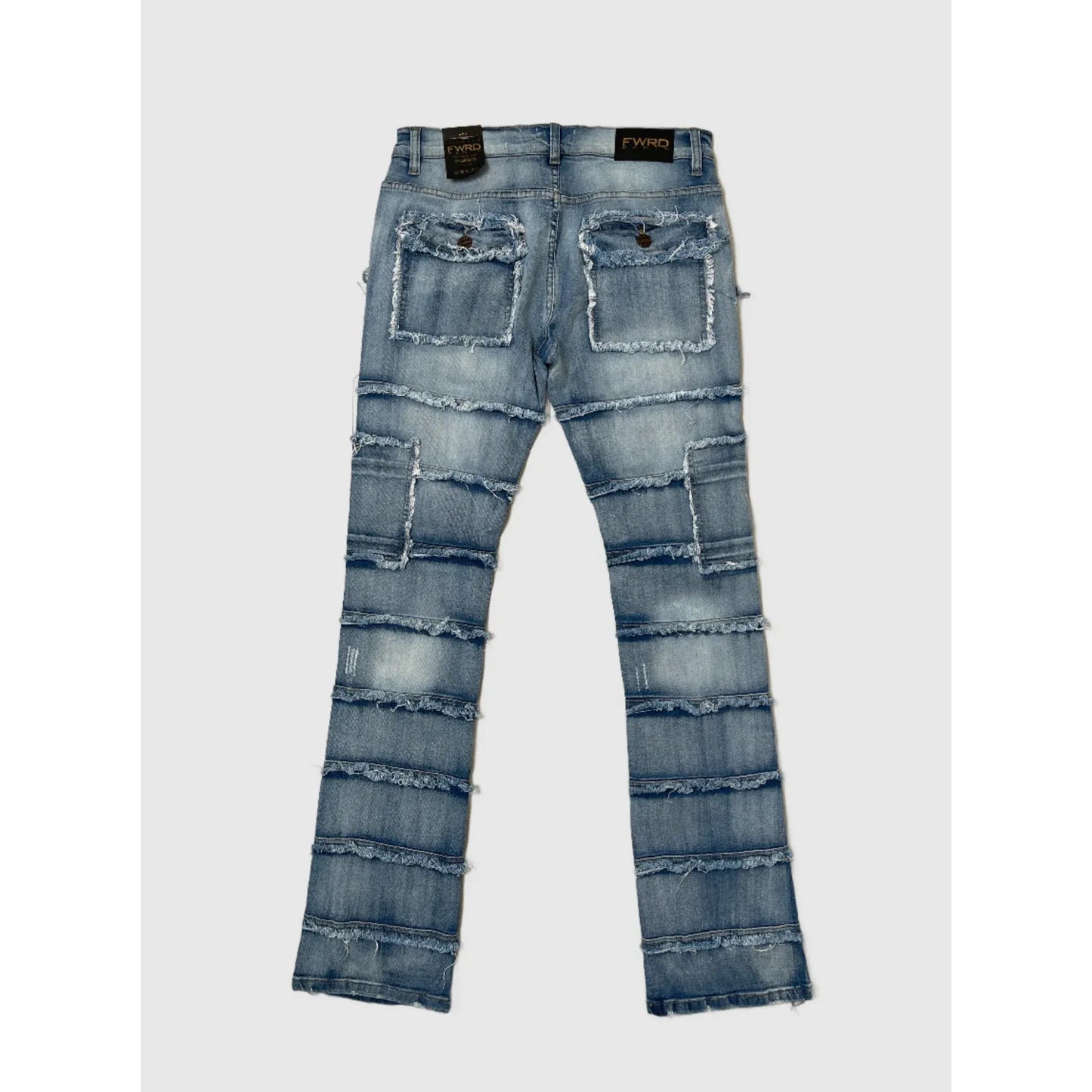 PATCHWORK TRUE STACKED DENIM JEANS