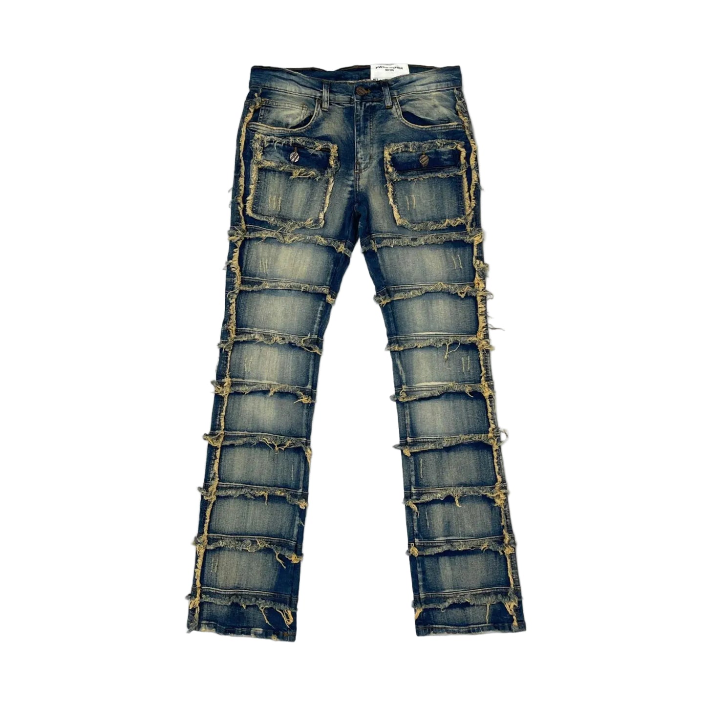 PATCHWORK TRUE STACKED DENIM JEANS