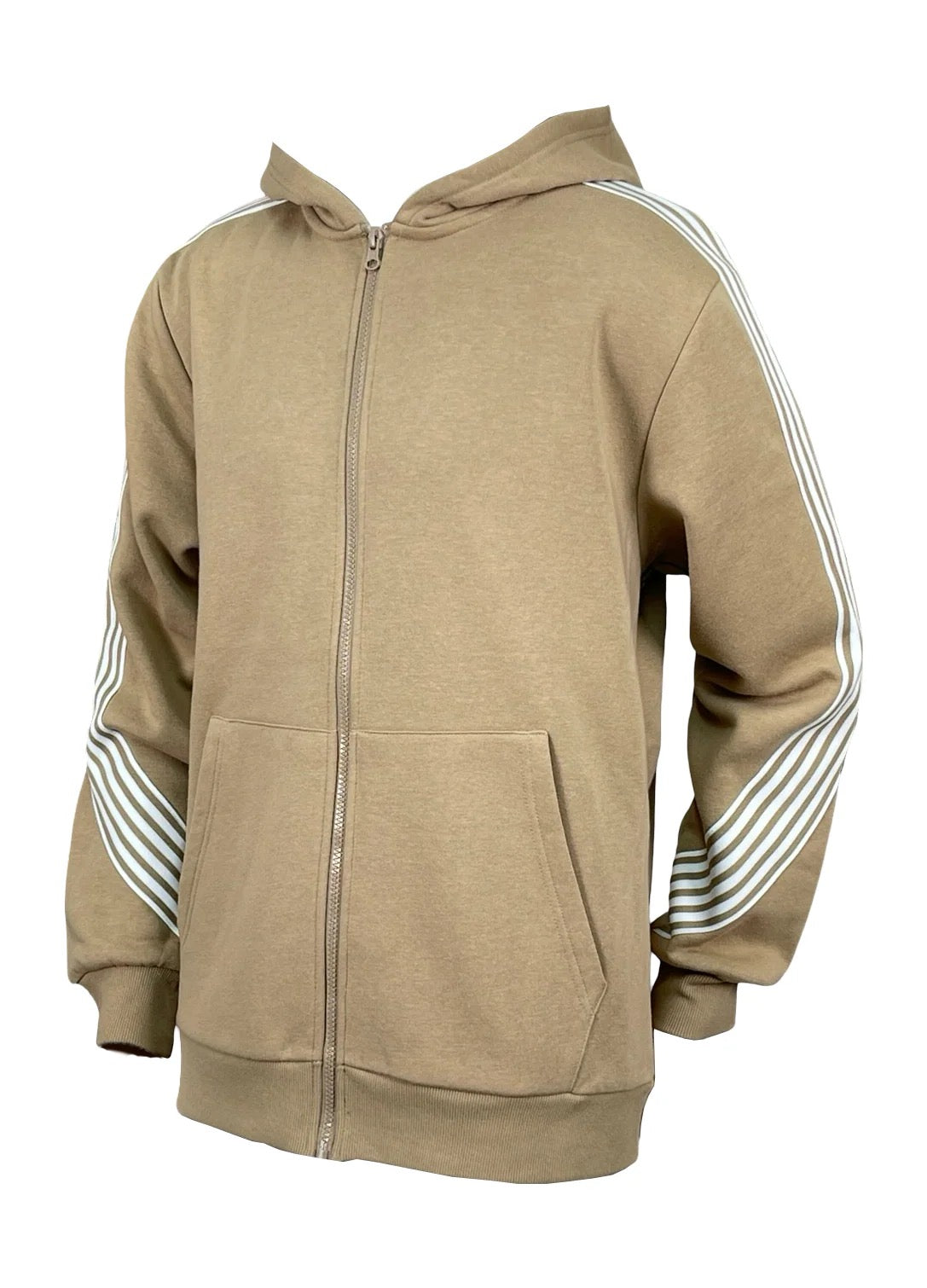 STRIPE FLEECE HOODY