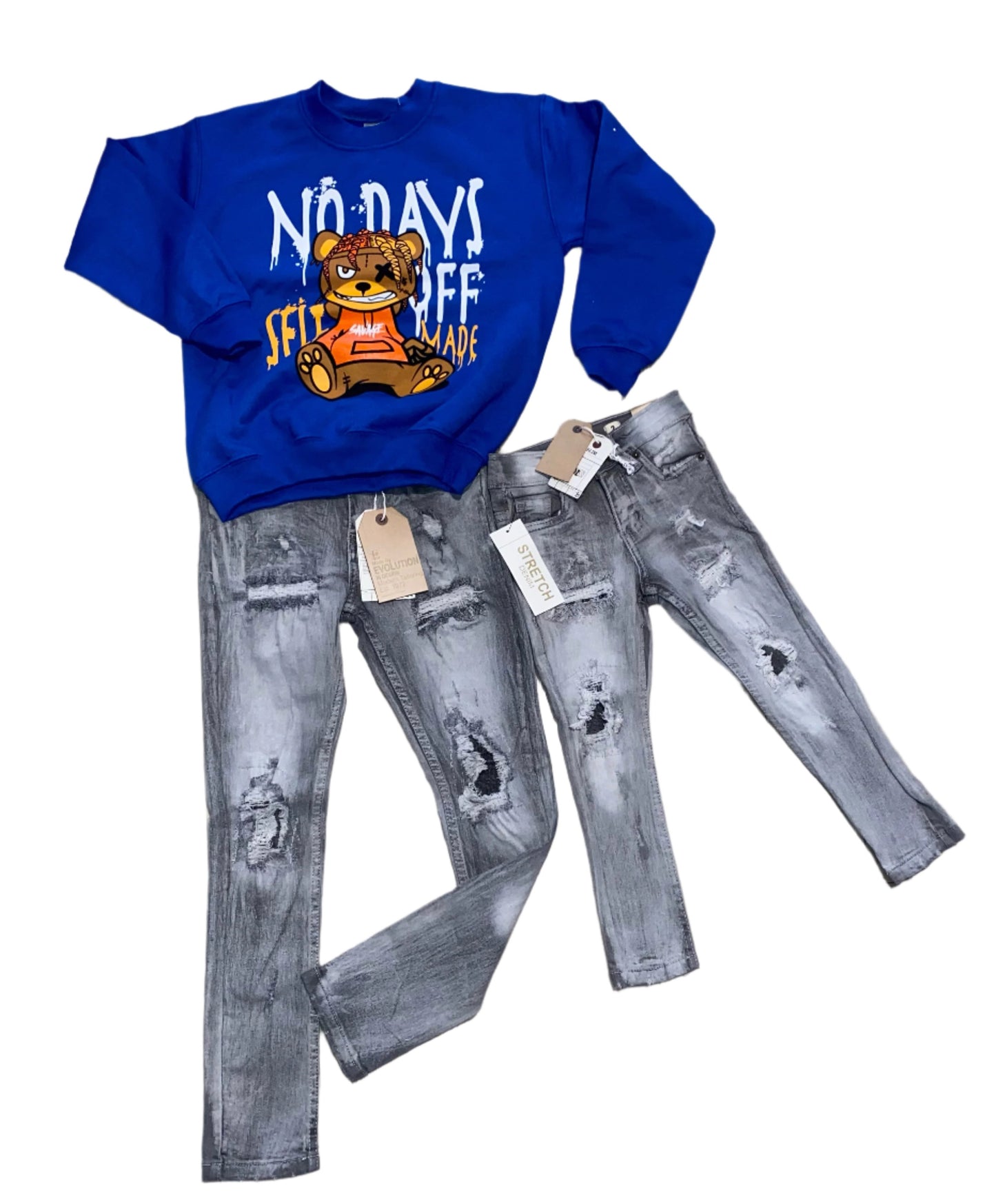 Little Kid's Repaired Knee Denim Jeans