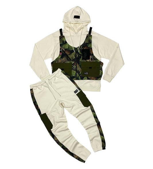 CARGO HOODIE + JOGGER SET W/ DETACHABLE VEST