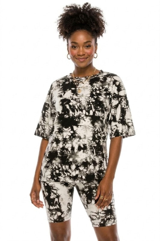 Black & White Tie‑Dye Set