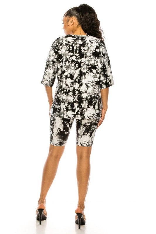 Black & White Tie‑Dye Set