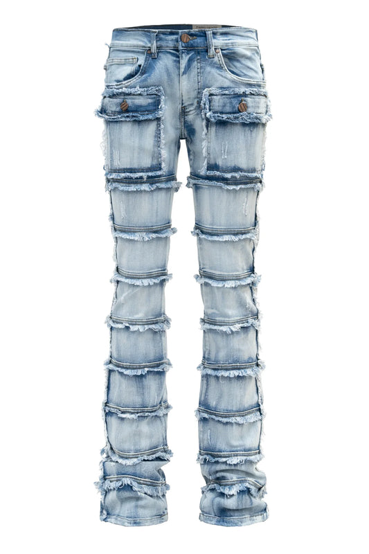 PATCHWORK TRUE STACKED DENIM JEANS