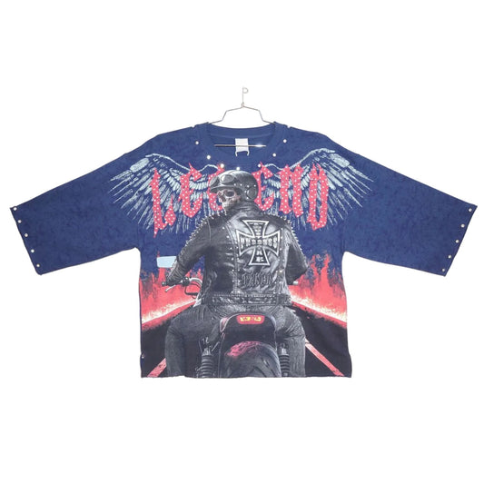 CROPPED T-SHIRT WITH RHINESTONES