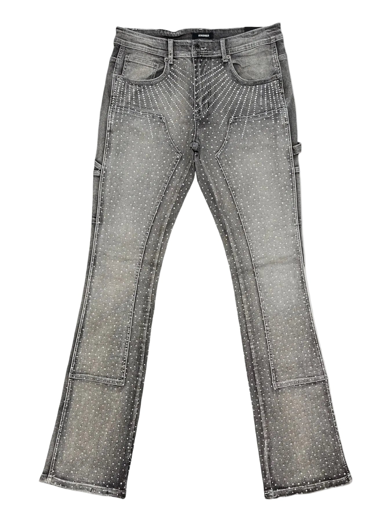 RHINESTONE DENIM STACK JEANS