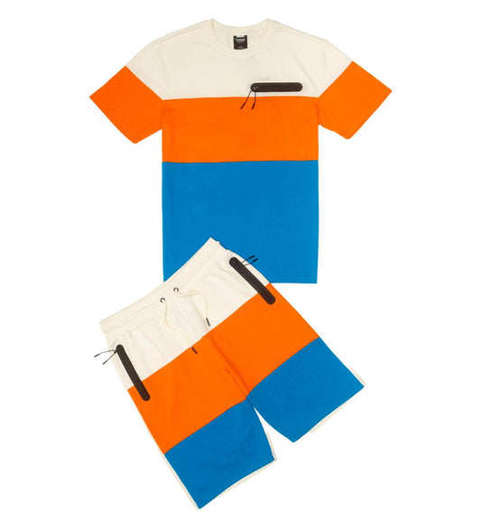 Color Block Short Set