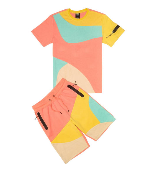 Color Block Short Set