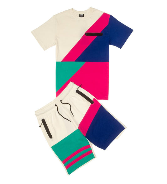 Color Block Short Set