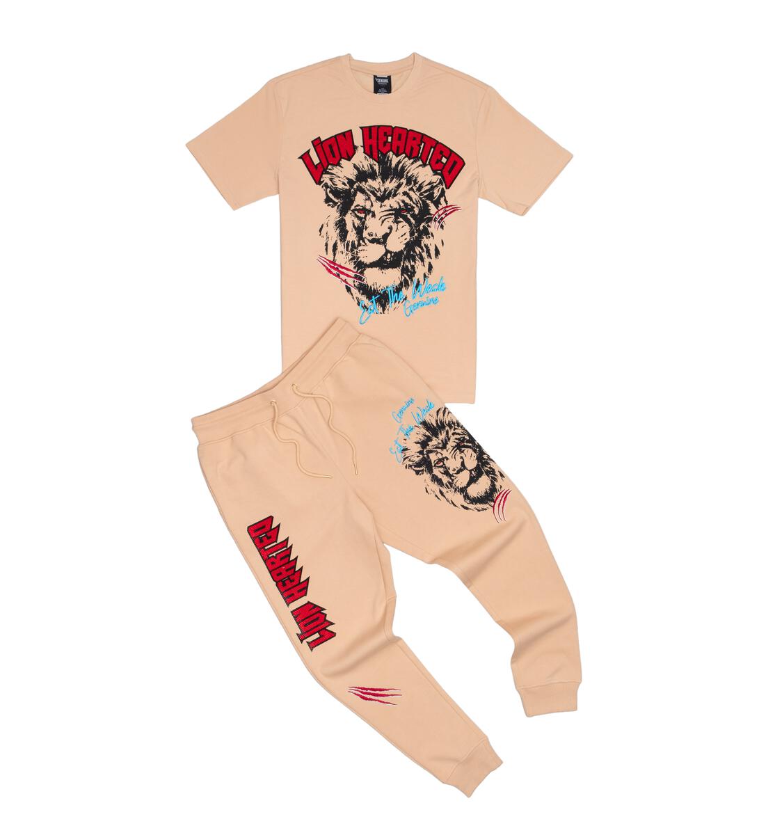 "LION HEARTED" T-SHIRT JOGGER SET