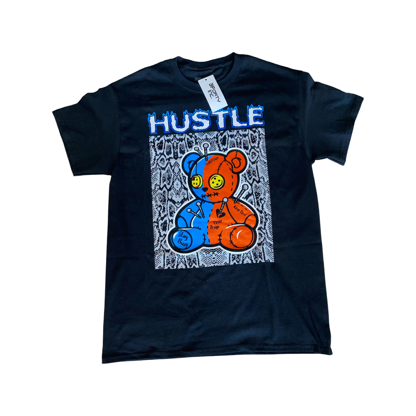 Hustle Bear Snake Pattern Tee