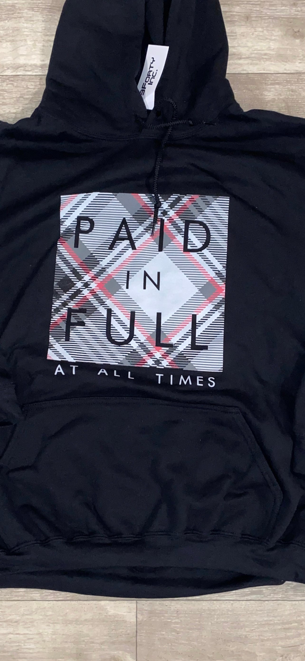 PAID IN FULL PLAID HOODY