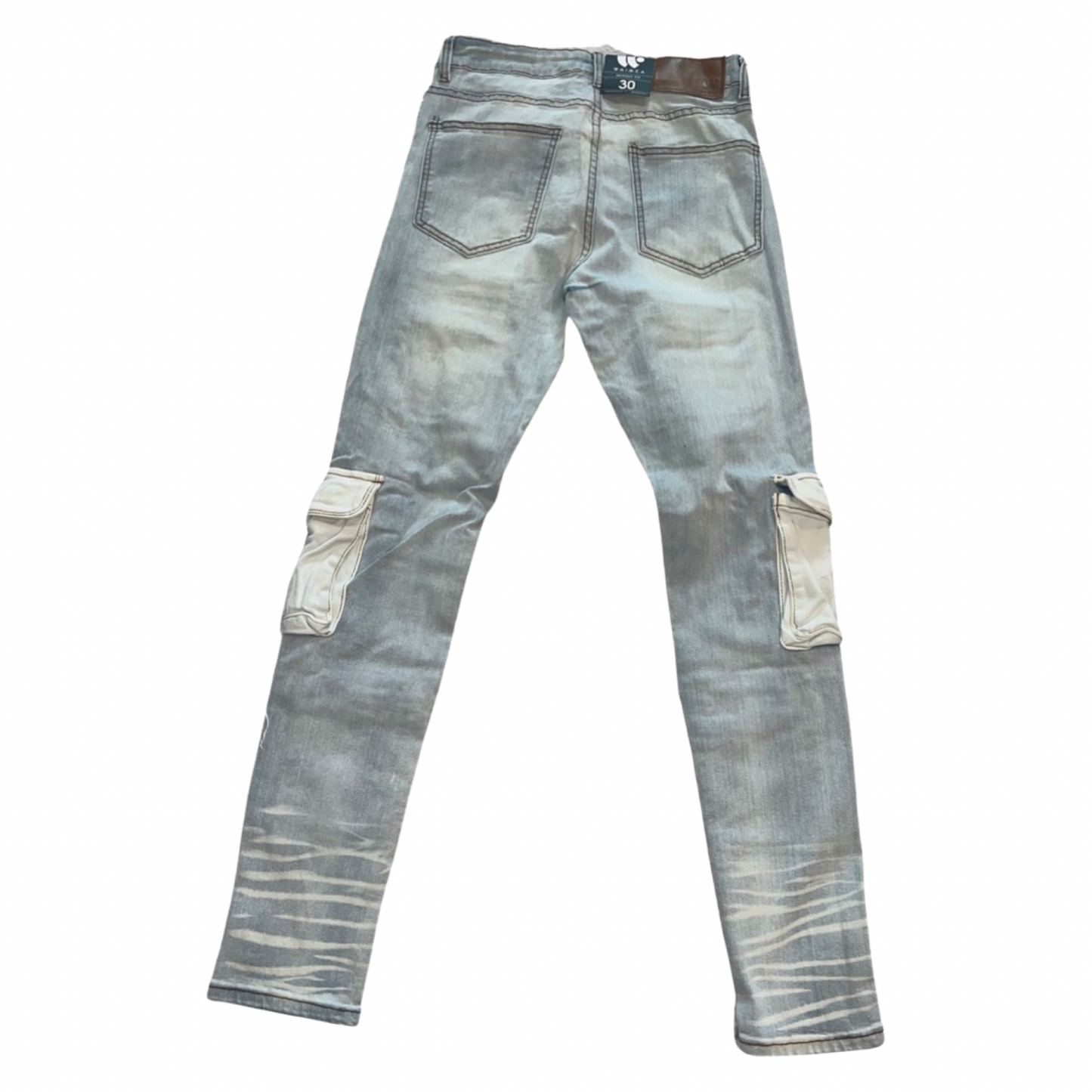 Lt. Blue Wash Cargo Pocket Skinny Jeans