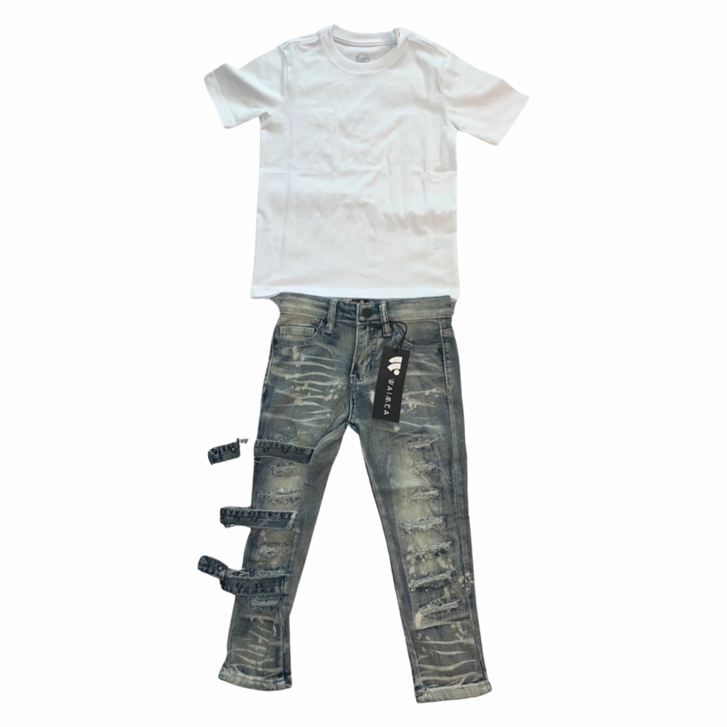 Little Boys Left Buckle Denim Jeans