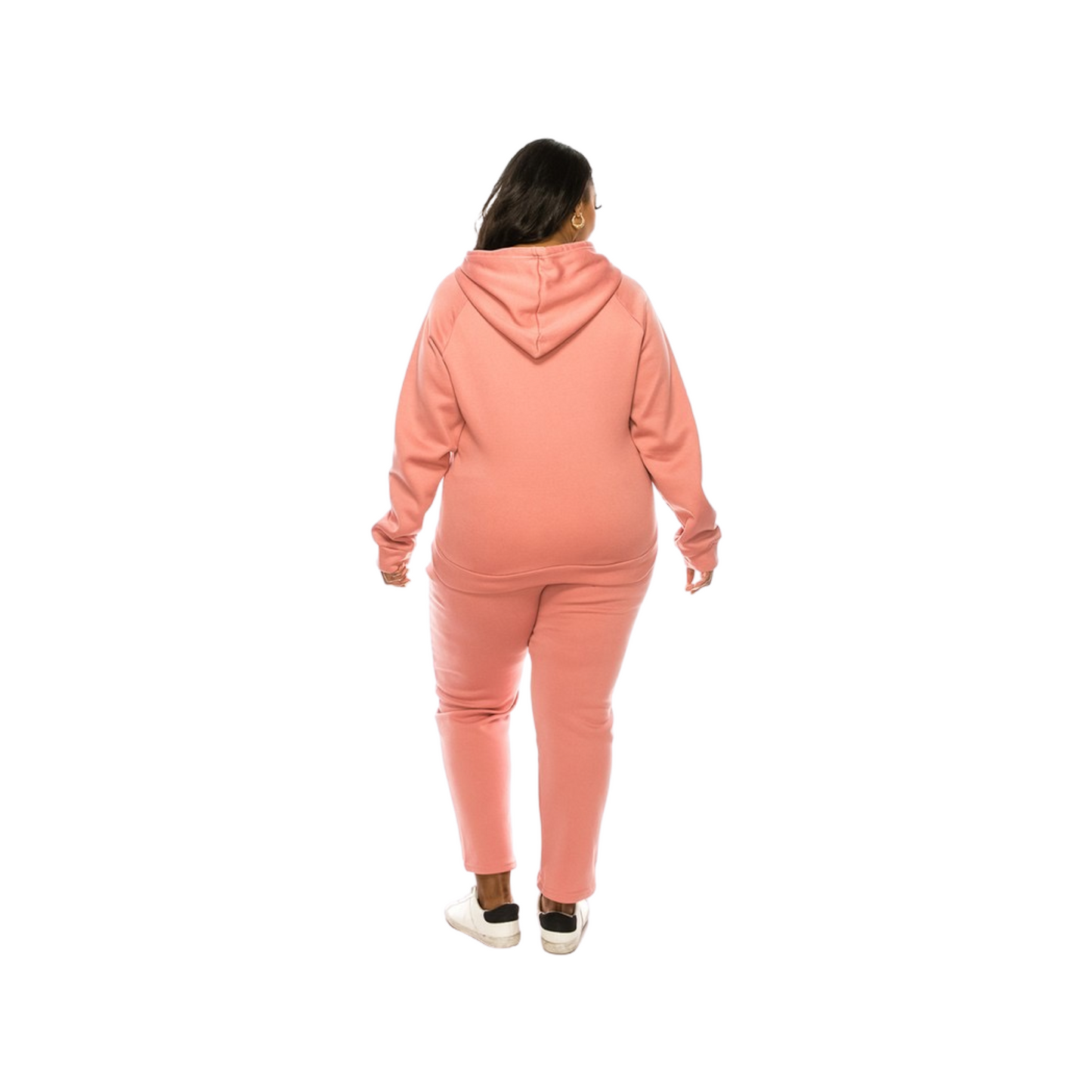 2 Pcs Zipper Hoodie and Cropped Jogger Pants Set